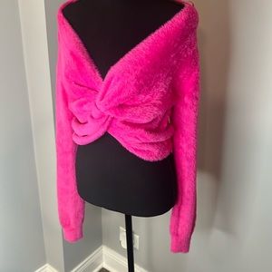 Women’s pink soft sweater size small off shoulder option